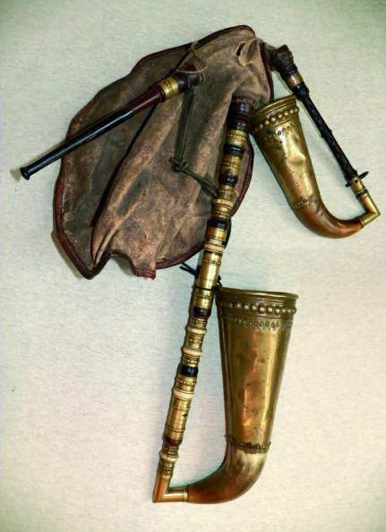 An 18 century specimen of dudy/Dudelsack. The instrument&rsquo;s maker is unknown, but several instruments from &lsquo;Polnischer Bock&rsquo; or &lsquo;Dudsack&rsquo; the same workshop, thought to have been located in the area of and &lsquo;rehleier&rsquo;, which denotes Budweis, have survived.
